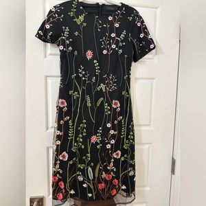 Black Floral Embroidered Roolee Dress